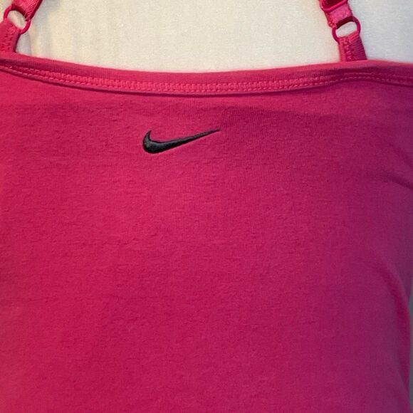 Nike DRI-Fit Graphic Print Racerback Active Tank Top Pink Yellow Knit Athletic S - Picture 5 of 6